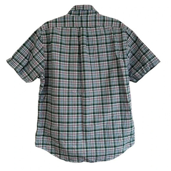 RALPH LAUREN PLAID SLIM FIT SHORT SLEEVE BUTTON DOWN SHIRT - Picture 2 of 4
